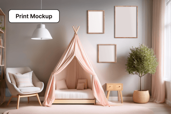 Download 3 Editable Prints Nursery Room Mockup - Room mockup Collection
