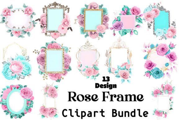 Download Rose Frame Clipart Bundle - Rose frame clipart Collection