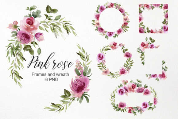 Download Watercolor Pink Rose Frame Clipart - Rose frame clipart Collection