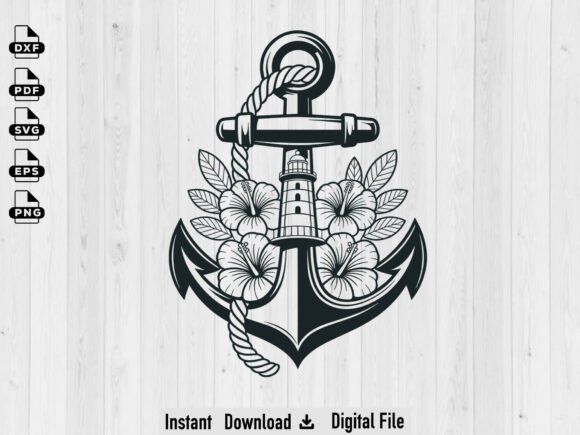 Download Floral Anchor SVG, Silhouette Cut Files - Silhouette cut Collection