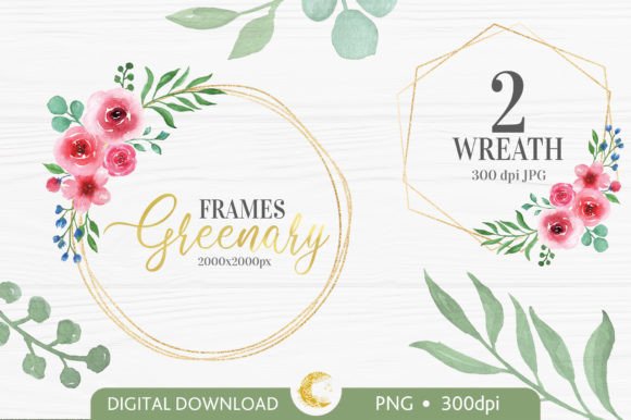 Download Watercolor Greenery Wreath Png - Watercolor greenery wreath Collection