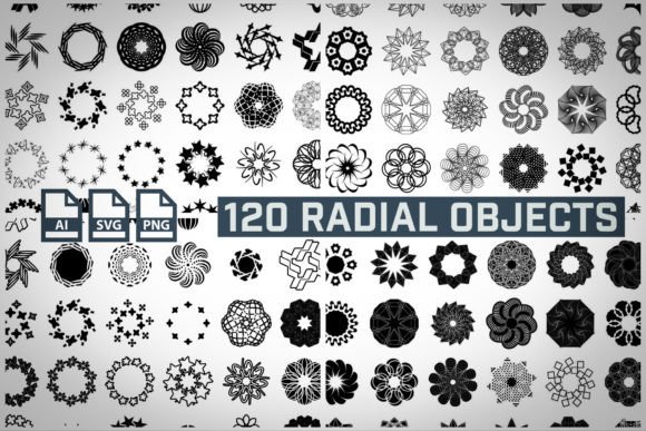 Download 120 Radial Objects - Object Collection