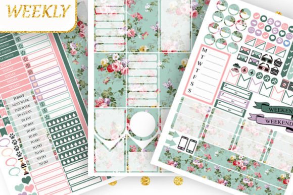 Download Big Happy Planner Stickers Pink Flowers - Planner stickers Collection